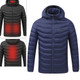 USB Heated Smart Constant Temperature Hooded Warm Coat for Men and Women (Color:Blue Size:S)