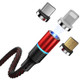 CAFELE 3 In 1 8 Pin + Micro USB + Type-C / USB-C Magneto Series Magnet Charging Data Cable, Length: 1.2m (Red)