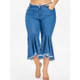Fashion Women Plus Size Casual Pants(Color:Royal Blue Size:XXXXL)