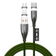 JOYROOM S-M408 Magnetic Series  3 in 1 3A USB to 8 Pin + USB-C / Type-C + Micro USB Charging Cable, Length: 1.2m (Green)