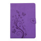 For iPad mini 4 Pressed Flowers Butterfly Pattern Horizontal Flip PU Leather Case with Magnetic Buckle & Holder & Card Slots & Wallet(Purple)