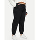 Fashion Women Plus Size Casual Pants (Color:Black Size:XL)