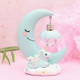 Moon Resin Cartoon Romantic Bedroom Decor Night Lamp Baby Kids Birthday Xmas Gift(Blue)