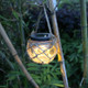 Outdoor Solar Hanging Light LED Hemp Glass Chandelier Solar Garden Light