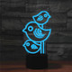 Three Birds Shape 3D Colorful LED Vision Light Table Lamp, Crack Touch Version
