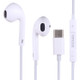 M25 USB-C / Type-C Interface Stereo Dynamic Bass Earphone with Mic(White)