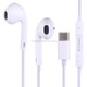 M25 USB-C / Type-C Interface Stereo Dynamic Bass Earphone with Mic(White)