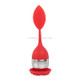 Stainless Steel Leaf Shape Silicone Tea Bag Tea Strainers (Red)