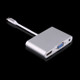 USB-C / Type-C 3.1 to VGA & HDMI & 3.5mm Video Audio Adapter, For Laptop & Notebook & MacBook 12 inch & MacBook Pro(Silver)