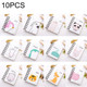 10 PCS Cartoon Print Pocket-size Coil Memo Pad Notes Bookmark School Office Supply, Random Style Delivery