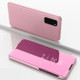 For Galaxy S20 Plated Mirror Horizontal Flip Leather Case with Holder(Rose Gold)