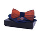 3 in 1 Men Rosewood Bowknot + Pocket Square Towel + 2 Cufflinks Set(Navy)