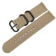 Washable Nylon Canvas Watchband, Band Width:22mm(Khaki with Black Ring Buckle)