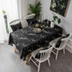 Marble Pattern Minimalist Tablecloth Cover Table Cloth Cotton Linen Dust-proof Cabinet Cloth, Size:140x220cm(Black)