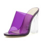 Crystal Hick High Heel Candy Color Women Sandals, Size:42(Purple   )