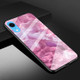 For iPhone XR Marble Pattern Glass Protective Case(Red)