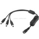 5.5 x 2.1mm Female to 3x Male DC Power Cable Connector with Switch for LED Strip, Length: 30cm(Black)