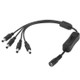 5.5 x 2.1mm Female to 4x Male DC Power Cable Connector with Switch for LED Strip, Length: 30cm(Black)