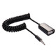 3.5mm Male to USB 2.0 Female Audio Converter Retractable Coiled Cable for Car MP3 Speaker U Disk, Length: 1m(Black)