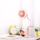 Portable USB Fan Flexible with LED Light 2 Speed Adjustable Cooler Mini Fan Handy Small Desk Desktop USB Cooling Fan(Pink)