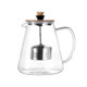 Stainless Steel Infuser Teapot Clear Borosilica Glass Filter Heat Resistant Coffee Puer Tea Pot Heated Container Boiling Kettle, Size:1500ml