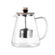 Stainless Steel Infuser Teapot Clear Borosilica Glass Filter Heat Resistant Coffee Puer Tea Pot Heated Container Boiling Kettle, Size:950ml