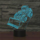 Excavator Shape 3D Colorful LED Vision Light Table Lamp, Crack Remote Control Version