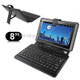 8 inch Universal Tablet PC Leather Case with USB Plastic Keyboard(Black)