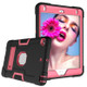 For iPad mini 3/2/1 Silicone + PC Protective Case with Stand(Black + Pink)