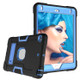 For iPad mini 3/2/1 Silicone + PC Protective Case with Stand(Black + Blue)