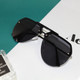 8865 HD Polarized UV Protection Color Pilot-style Frameless Sunglasses (Black Frame Black Gray)