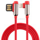 X-level Smoke Series Elbow Design 8 Pin Charging Cable, Length: 180cm (Red)