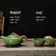 7 in 1 Ceramic Tea Set Ice Crack Glaze Kung Fu Teaware Set(Colorful Jade Green)