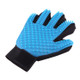 Right Hand Five Finger Deshedding Brush Glove Pet Gentle Efficient Massage Grooming(Sky Blue)