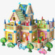 Colorful Children Toy Building Blocks Wooden Model Stereo Puzzle House 268 PCS