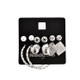 6 Pair/Set Fashion Vintage Alloy Geometric Rhinestone Stud Earrings Set for Women(Silver)