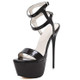 Sexy Nightclub Super High Heels, Size:39(Black)