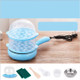 Multifunction Mini  Non-Stick Frying Pan Boiler Steamer Cooker Poached Eggpot(Blue single layer packagege)