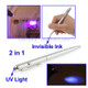 Magic Trick - Invisible Ink UV Light Pen(Silver)