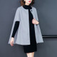 A Buckle Loose Cloak Cape Wool Coat (Grey)