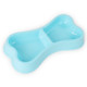 Plastic Dog Bowls Bone-shaped Candy Color Dog Feeder Eco-friendly Double-head Bowls(Sky Blue)