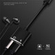 USB-C / Type-C to 3.5mm Aux + USB-C / Type C Earphone Adapter Charger Audio Cable for Mi 8 Lite A2 (L1130)(black)