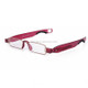 Portable Folding 360 Degree Rotation Presbyopic Reading Glasses with Pen Hanging, +1.00D(Wine Red)