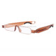 Portable Folding 360 Degree Rotation Presbyopic Reading Glasses with Pen Hanging, +1.00D(Brown)