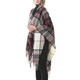 Fashion Classic Split Plaid Shawl Fringed Thickening Imitation Cashmere Cloak (P26)