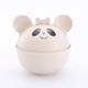 3 PCS /Set Panda Baby Bowl Wheat Straw Kids Dinner Dishes Set Baby Cute Training Bowl(Beige)