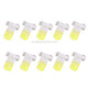 10 PCS 2W T3 Wedge Instrument Panel LED Light Dashboard Gauge Cluster Indicator Lamp Bulb(White Light)