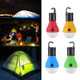 3 LEDs Mini Portable Lantern Tent Light LED Emergency Torch Camping Hanging Hook Flashlight, Package:Card(Red)
