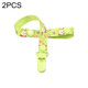 2 PCS Baby Pacifier Clip Pacifier Chain Dummy Clip Nipple Holder For Nipples Children Pacifier Clips Teether Anti-drop Rope(45 Green Winnie)