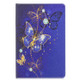 For Galaxy Tab S6 T860 / T865 Colored Drawing Pattern Horizontal Flip Leather Case with Holder & Card Slots & Wallet(Purple Butterfly)